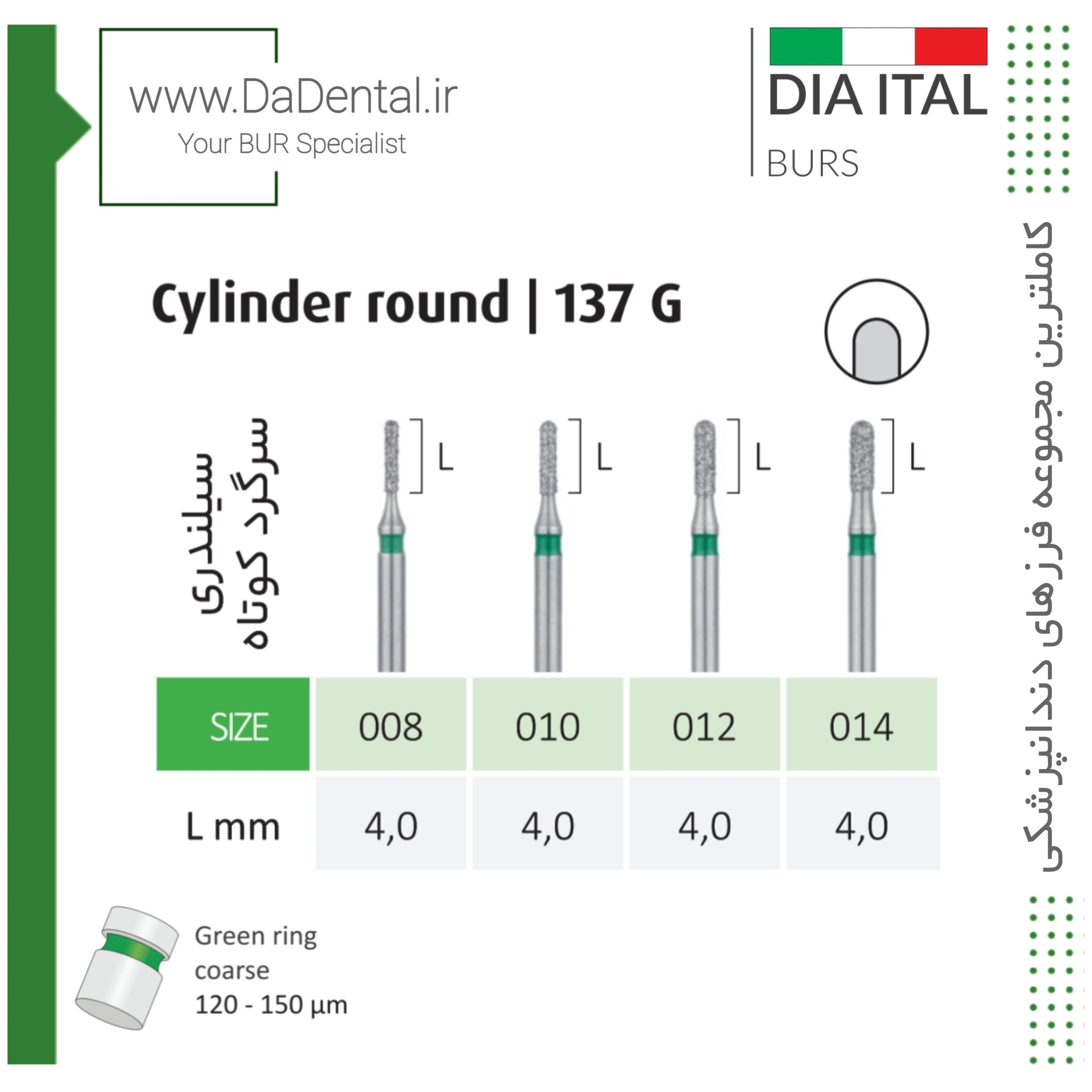 فرز فیشور روند اند کوتاه الماسی دور سبز دیا ایتالی کد G137