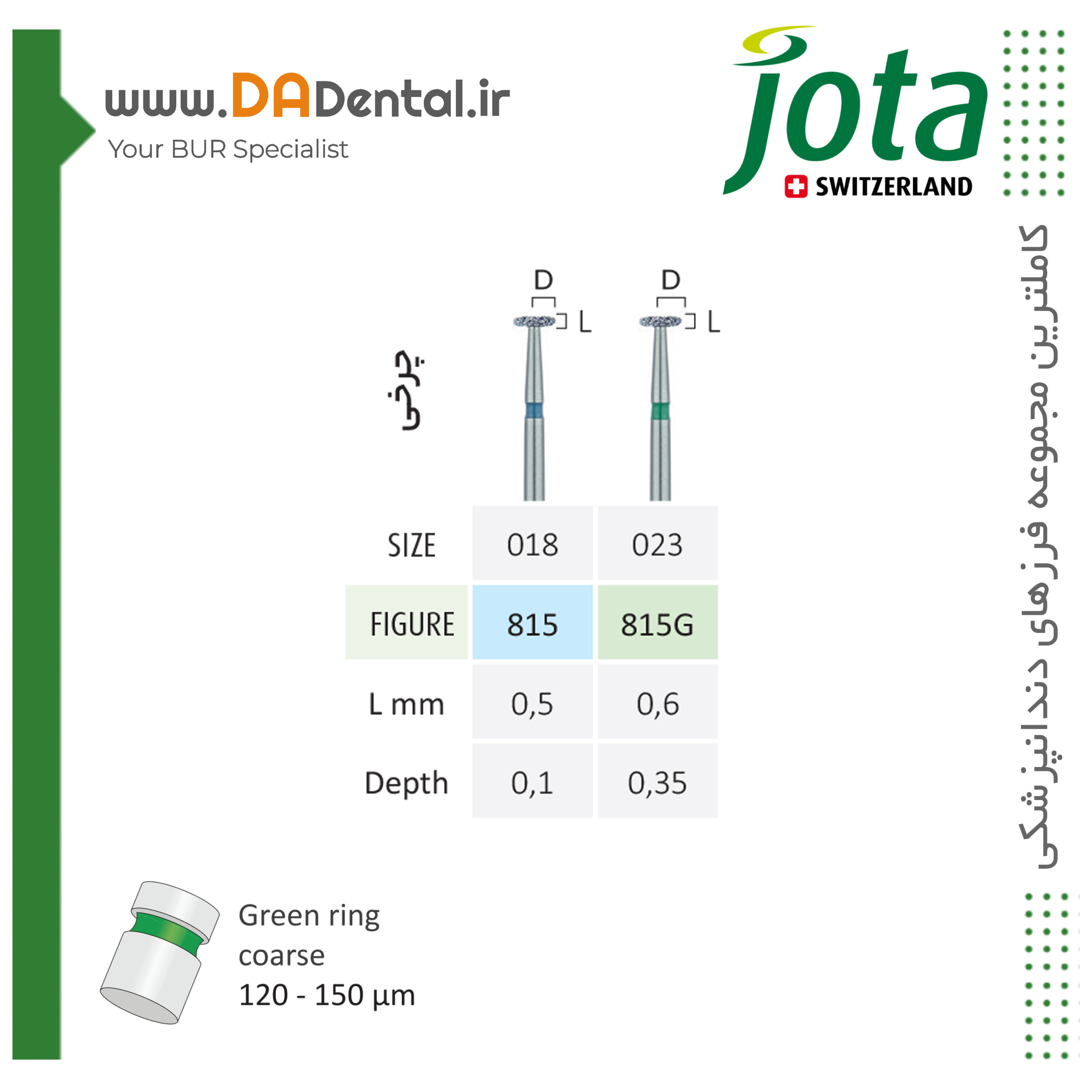 فرز چرخی(دیسکی لنزی) الماسی دور آبی جوتا JOTA کد 815